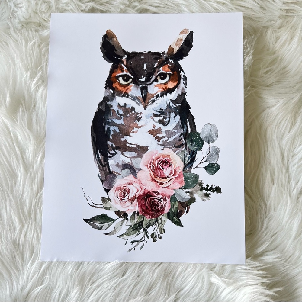 Owl Watercolor Wall Art Print Poster  Unframed - Picture 12 of 15